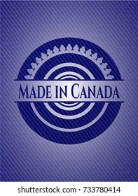 Made in Canada emblem with denim texture