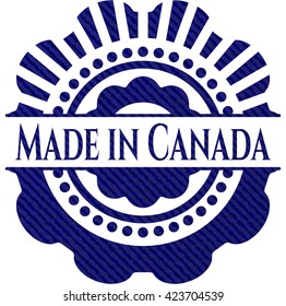 Made in Canada emblem with jean texture