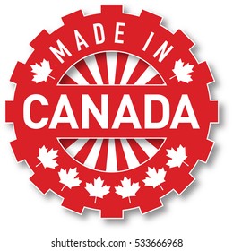 Made in Canada flag color stamp. Vector illustration