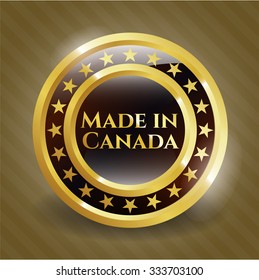 Made in Canada gold emblem or badge