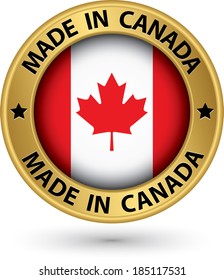 Made Canada Gold Label Vector Illustration Stock Vector (royalty Free 