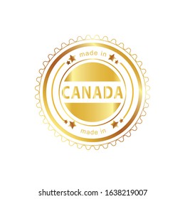 Made in Canada Gold stamp on white background