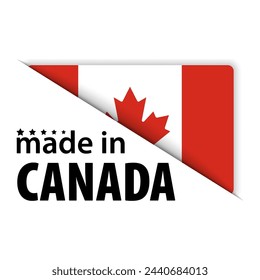 Made in Canada graphic and label. Element of impact for the use you want to make of it.