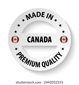 Made in Canada graphic and label. Element of impact for the use you want to make of it.