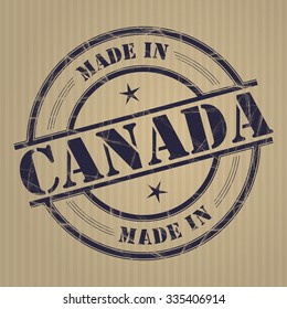Made in Canada grunge rubber stamp