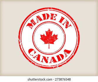 Made in Canada grunge rubber stamp.Vector illustration.