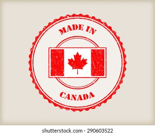 Made in Canada grunge rubber stamp.Vector illustration.