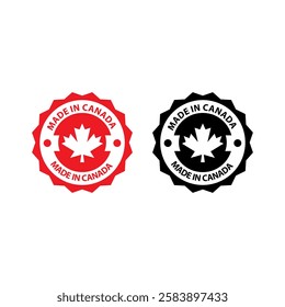 Made in Canada icon, circle button, vector illustration.