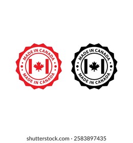 Made in Canada icon, circle button, vector illustration.