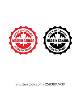 Made in Canada icon, circle button, vector illustration.