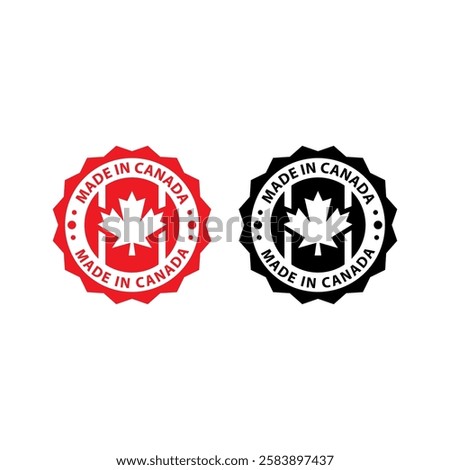 Made in Canada icon, circle button, vector illustration.