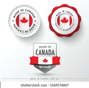 Made in Canada icon set isolated on white background ,for infographics and banner templates : Vector Illustration