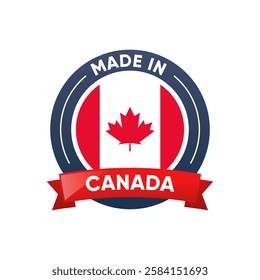 Made in Canada Label Badge Vector Design Template