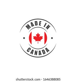 Made in Canada label with Canadian flag