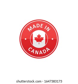 Made in Canada label with Canadian flag