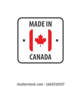 In Kanada hergestellt mit kanadischer Flagge