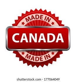 Made in Canada label icon isolated on white background. Vector illustration