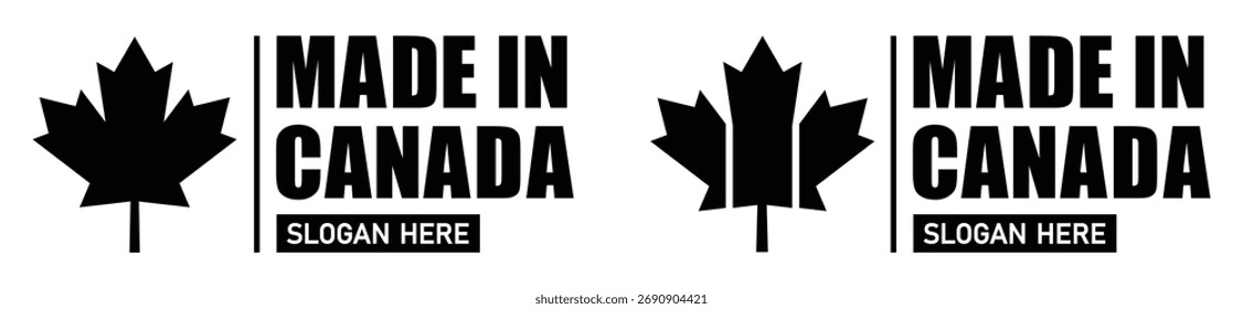 Ícone do rótulo Feito no Canadá, ilustração vetorial.