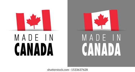 Made in Canada label isolated on white background