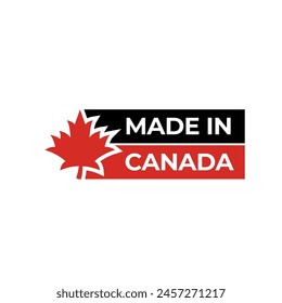 Made in canada label or logo design template