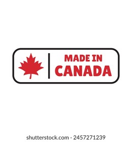 Made in canada label or logo design template