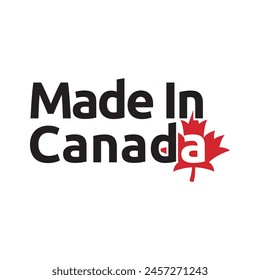 Made in canada label or logo design template
