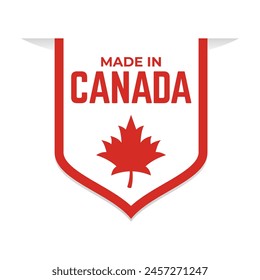 Made in canada label or logo design template