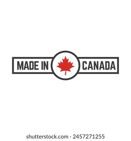 Made in canada label or logo design template
