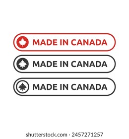 Made in canada label or logo design template