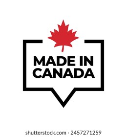 Made in canada label or logo design template