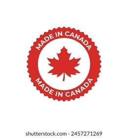 Made in canada label or logo design template