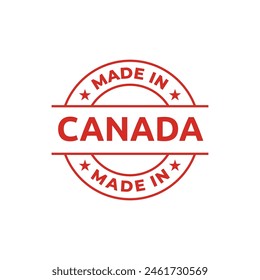 Made in canada label or logo design template