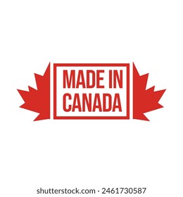 Made in canada label or logo design template