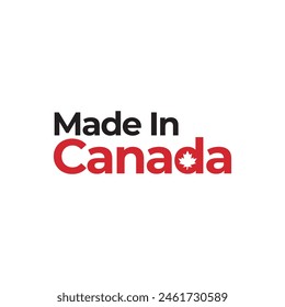 Made in canada label or logo design template