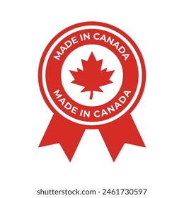 Made in canada label or logo design template