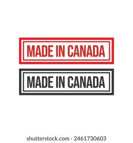 Made in canada label or logo design template