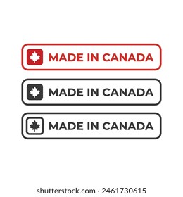 Made in canada label or logo design template