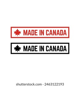 Made in canada label or logo design template