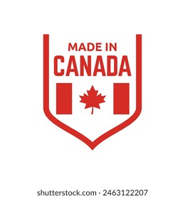 Made in canada label or logo design template