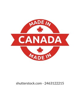 Made in canada label or logo design template