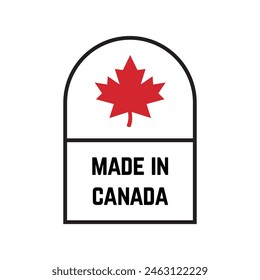 Made in canada label or logo design template