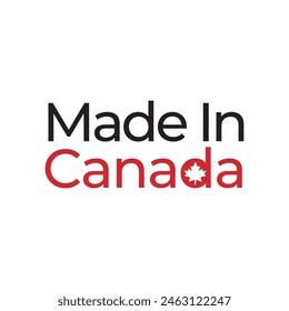 Made in canada label or logo design template
