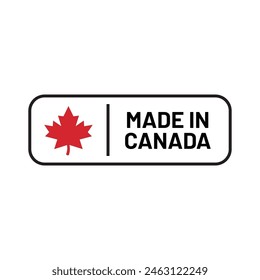 Made in canada label or logo design template