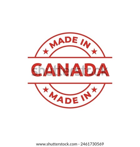 Made in canada label or logo design template