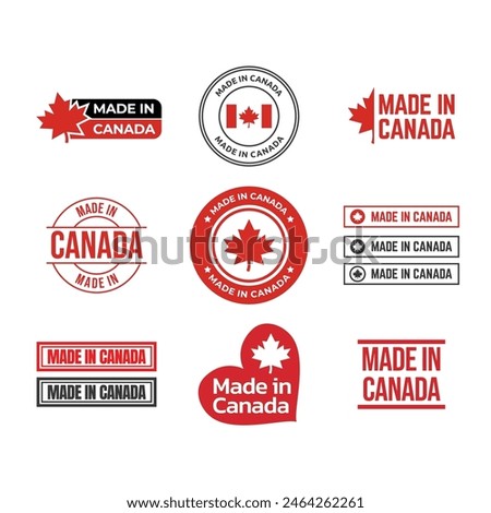 Made in canada label or logo design template