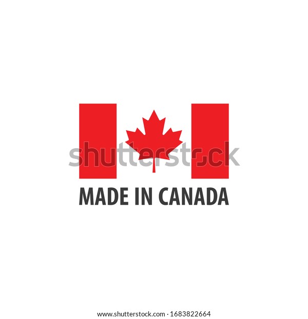 Made Canada Label National Flag Canada Stock Vector (Royalty Free ...