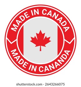 Made in Canada. Label for products made in Canada logo design icon vector template