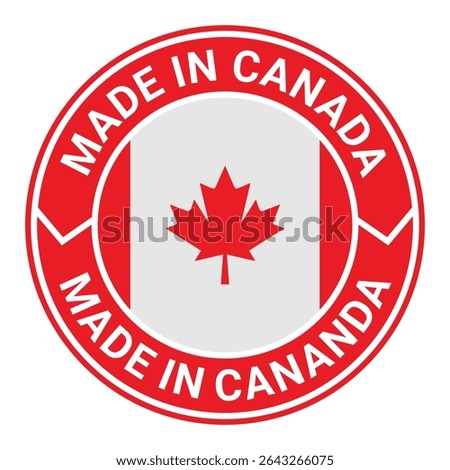 Made in Canada. Label for products made in Canada logo design icon vector template
