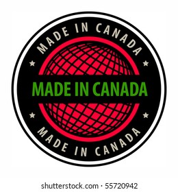 Made in Canada label, vector illustration