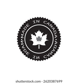 Made in Canada logo. Label for products made in Canada. Vector illustration. EPS10
